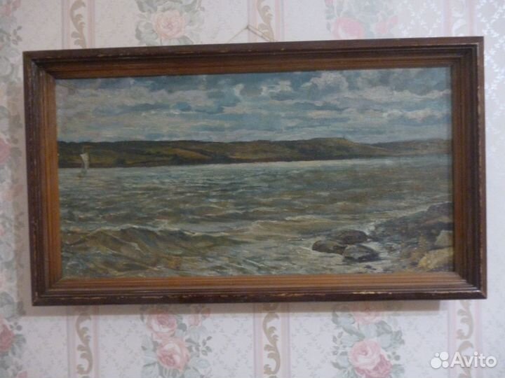 Картина маслом на холсте Волжский пейзаж Балыклей