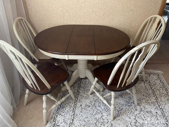 Столы и стулья из массива дерева бу