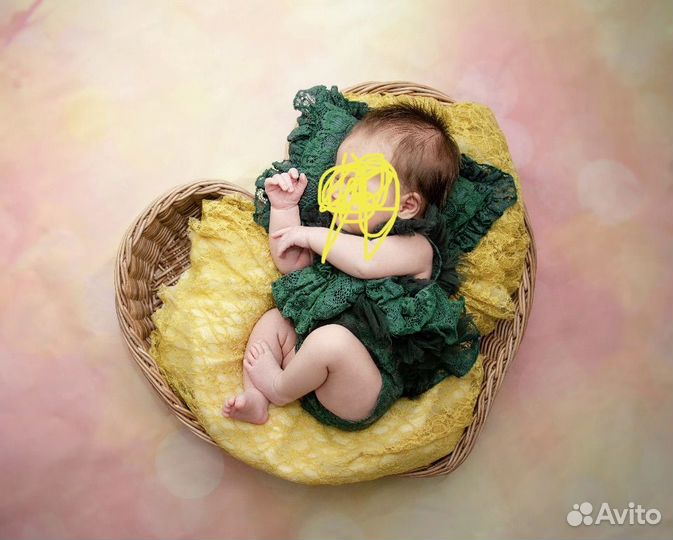 Корзина для фотосессии в фооме сердца