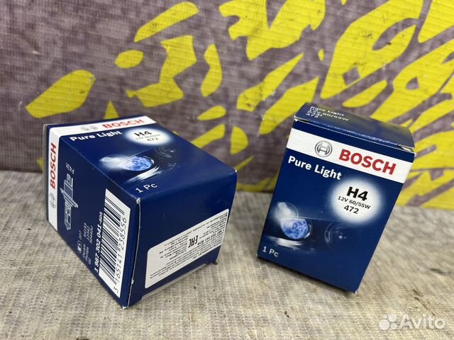 Лампа галогеновая H4 Bosch Pure Light 60/55 W
