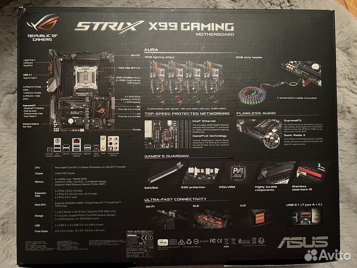 Материнская плата asus rog strix x99 gaming