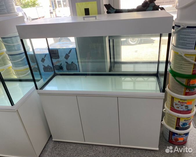 Аквариум 302л с тумбой в белом цвете