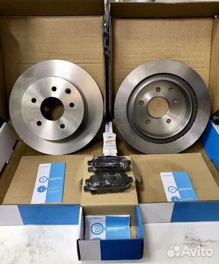 Тормозные диски + колодки зад. X-Trail,Qashqai