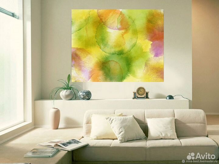 Картина. Желто-оранжевая с зеленым
