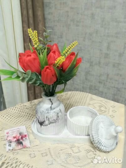 Набор из гипса, тюльпаны из мыла