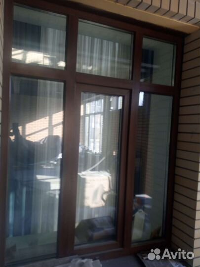 Окна пластиковые бу коричневые кэшированные