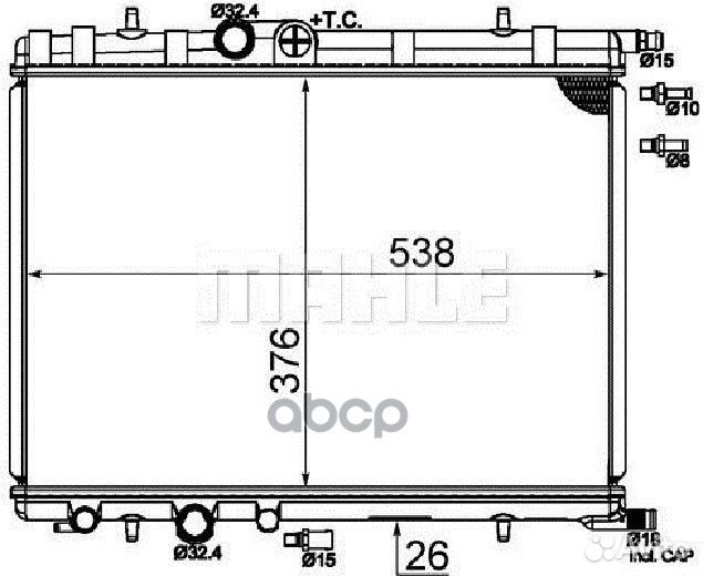 Радиатор peugeot 307 1.4/1.6/2.0 МКПП mahlecr5
