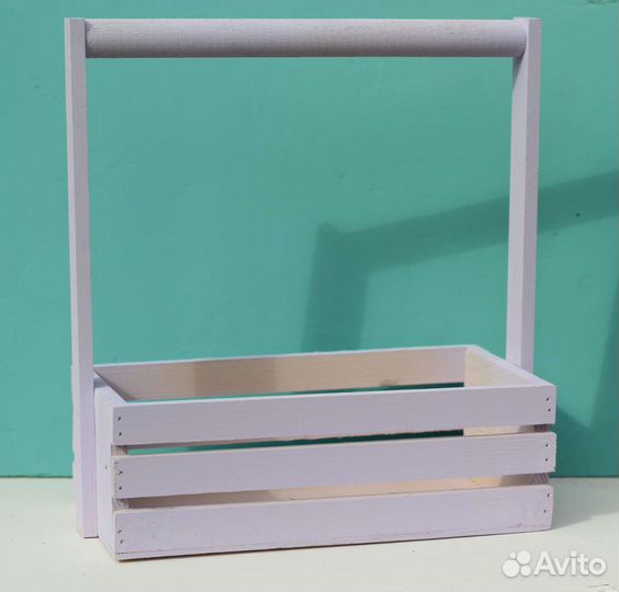 Ящик корзинка деревянный подарочный для цветов