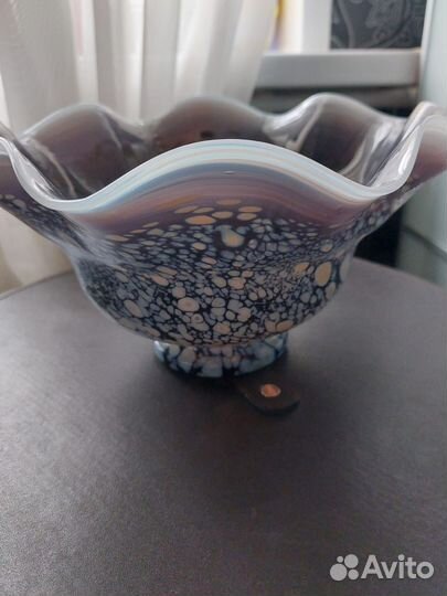 Ваза гутное стекло винтаж