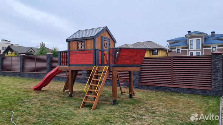 Детская песочница подиум горка