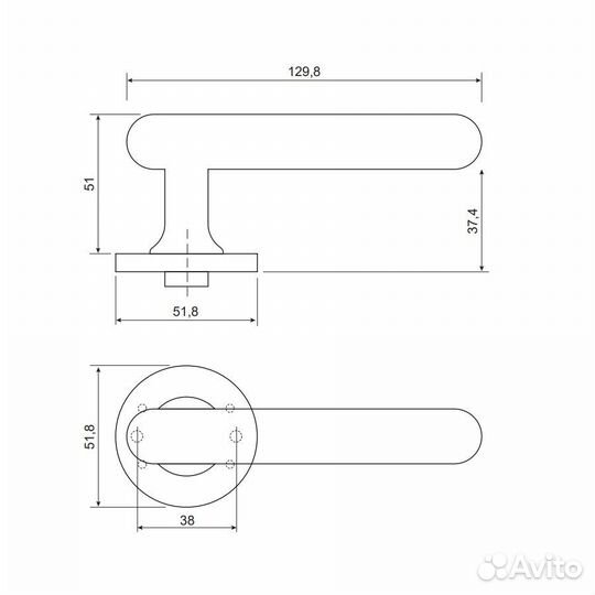 Ручки дверные Code Deco Slim H-40150-A-BLM, черный