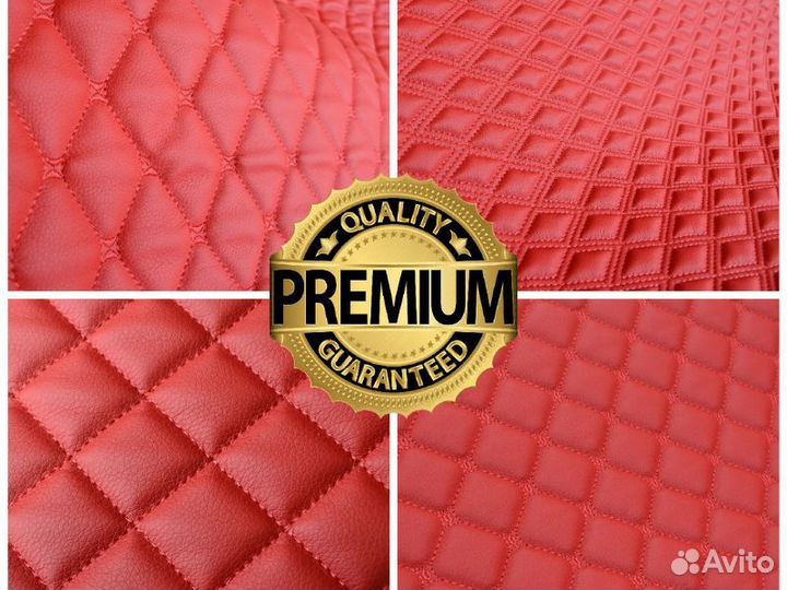 Стеганая экокожа красная