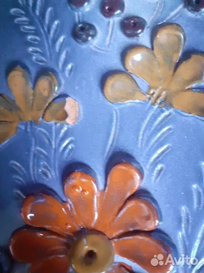 Керамические панно, плафон Цветы