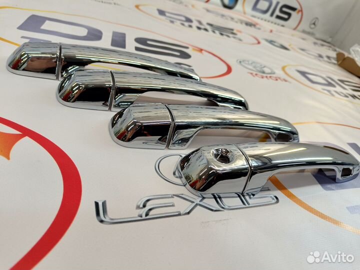 Накладки на ручки дверей хром Prado 150