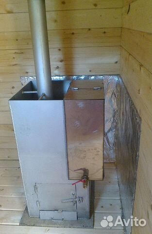 Печь для бани с баком новая