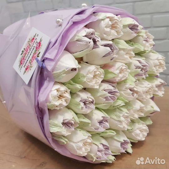 Букет из зефира, цветы из зефира