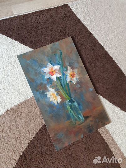 Картина маслом Нарциссы