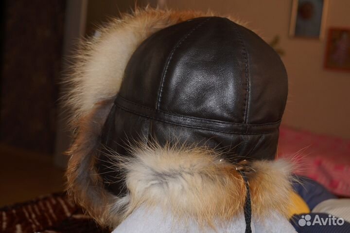 Шапка ушанка из натуральной лисы