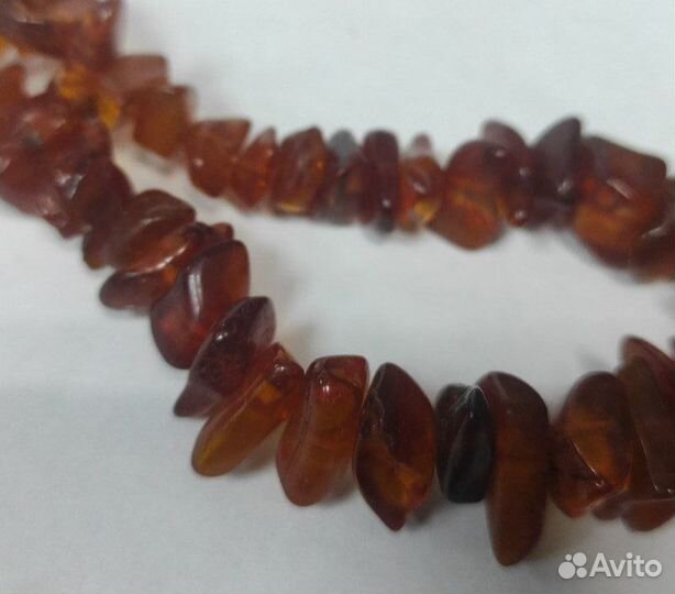 Винтажные женские бусы из природного янтаря Длина