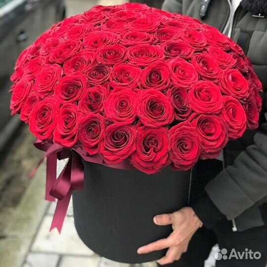 Розы в Шляпной Коробке с Доставкой. Розы Красные