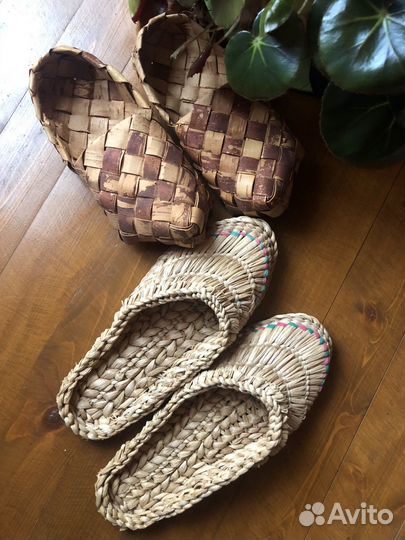 Лапти плетеные