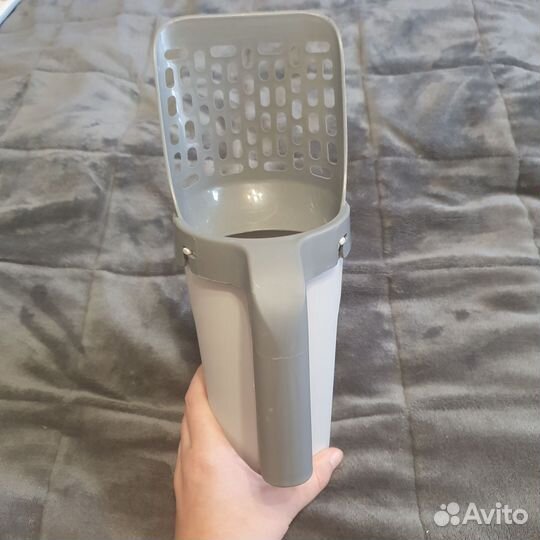 Совок для кошачьего лотка с отсеком для пакетов