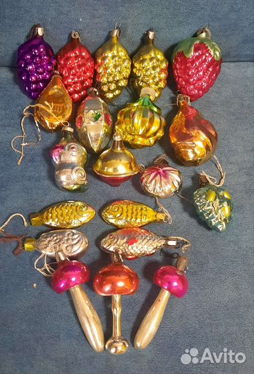 Елочные игрушки СССР на прищепке