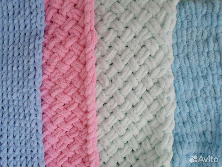 Плед детский вязаный ручная работа, alize puffy