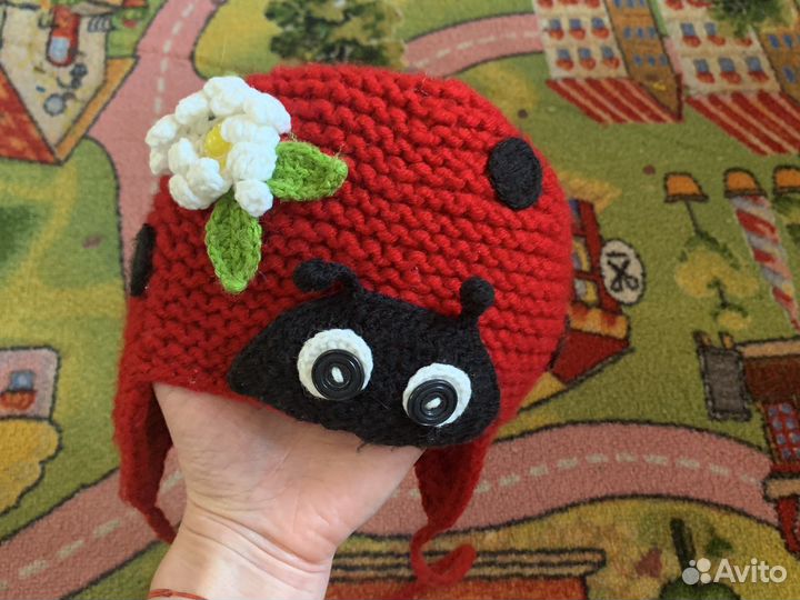 Шапочка доя девочки божья коровка