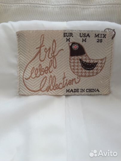 Тренч пальто Zara из хлопка белое