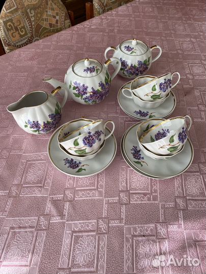 Чайный сервиз СССР дулево сирень
