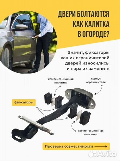 Ремкомплект ограничителей дверей KIA RIO 3/Киа рио