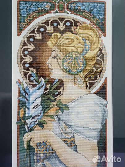 Вышитые крестом картины (диптих) Альфонс Муха