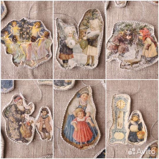 Елочные игрушки Дрезденский картонаж.Винтаж СССР