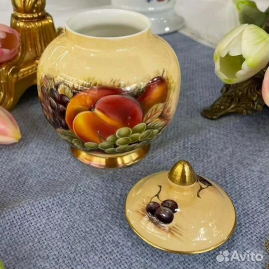 Винтаж, сахарница, шкатулка Orchard Gold, Aynsley