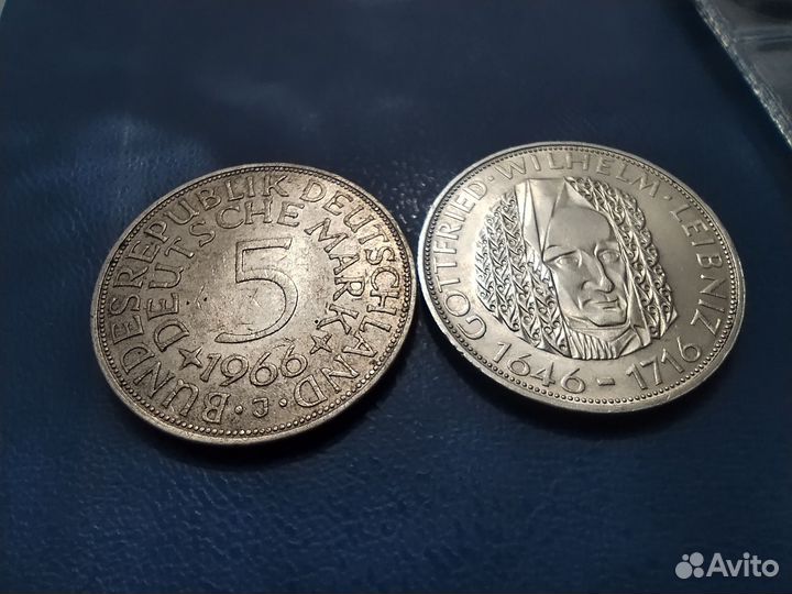 5 марок ГДР. Серебро