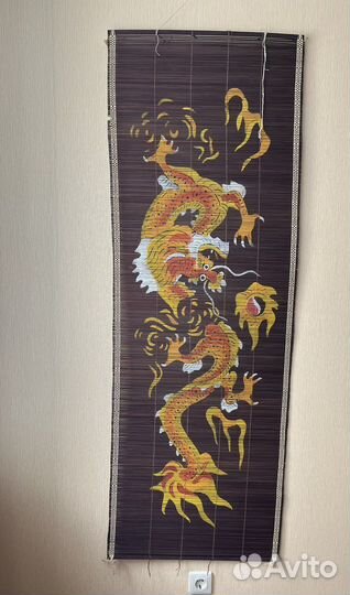 Винтажное бамбуковое панно