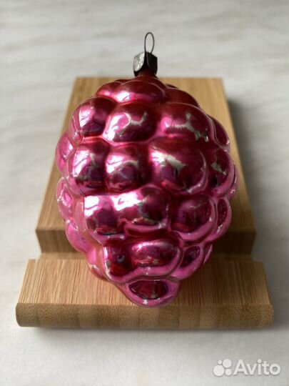Елочная игрушка Ягода розовая СССР