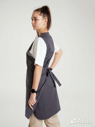 Фартук двойной серый