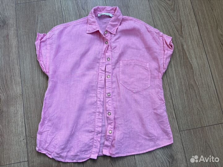 Рубашка zara лен б/у
