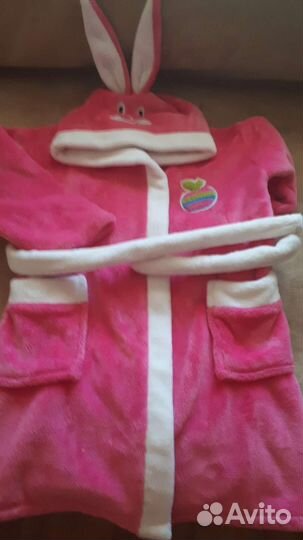 Халат махровый для девочки р32 с ушками и сабо