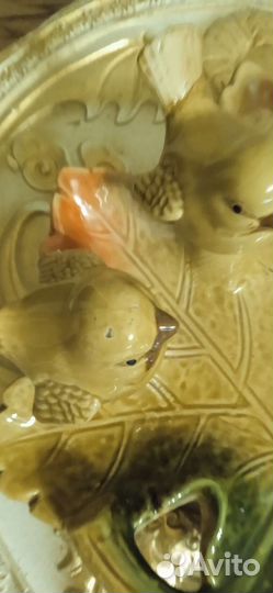 Декоративная тарелка - ваза с птицами