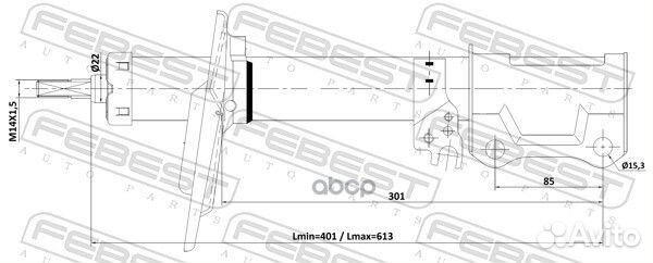 Амортизатор газовый зад прав 01110003RR Febest