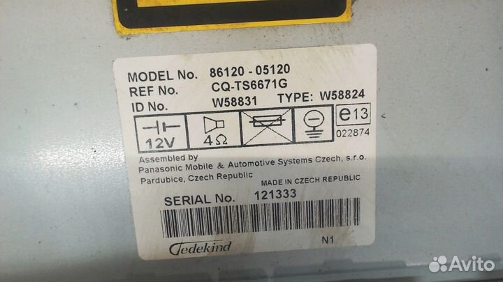 Магнитола Toyota Avensis 2, 2006