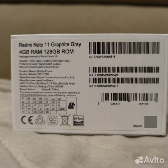 Xiaomi Redmi Note 11, 4/128 ГБ
