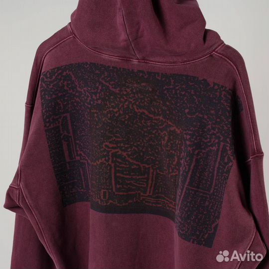 Бордовое худи Cav Empt Оверсайз