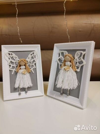 Декоративное панно. Куколки в рамке. Ангел. Фея
