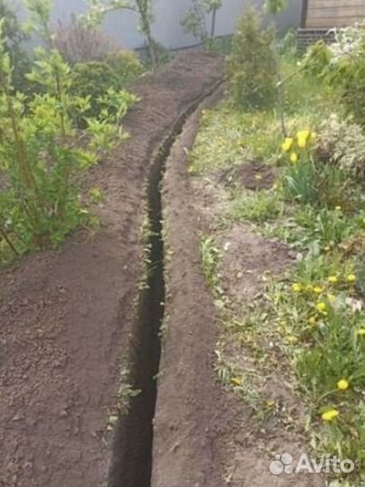 Копка траншей, укладка кабеля/водопровода