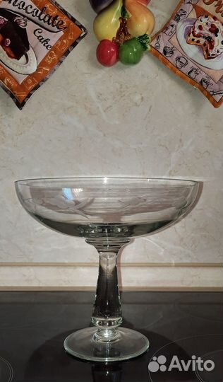 Хрустальная ваза для фруктов СССР