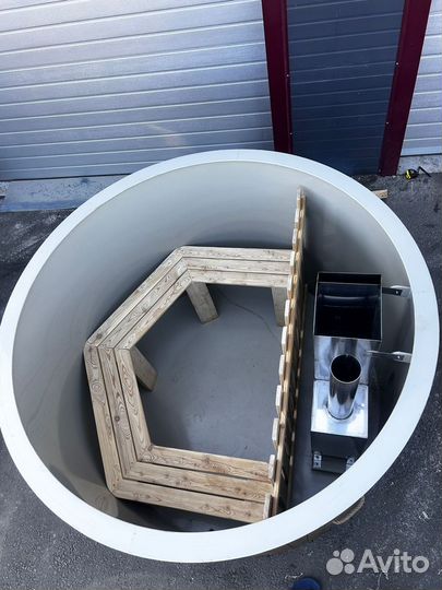 Купель с погружной печью. Банный чан